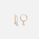 Örhängen 18k guld - Hoops med solitär sten, 12mm