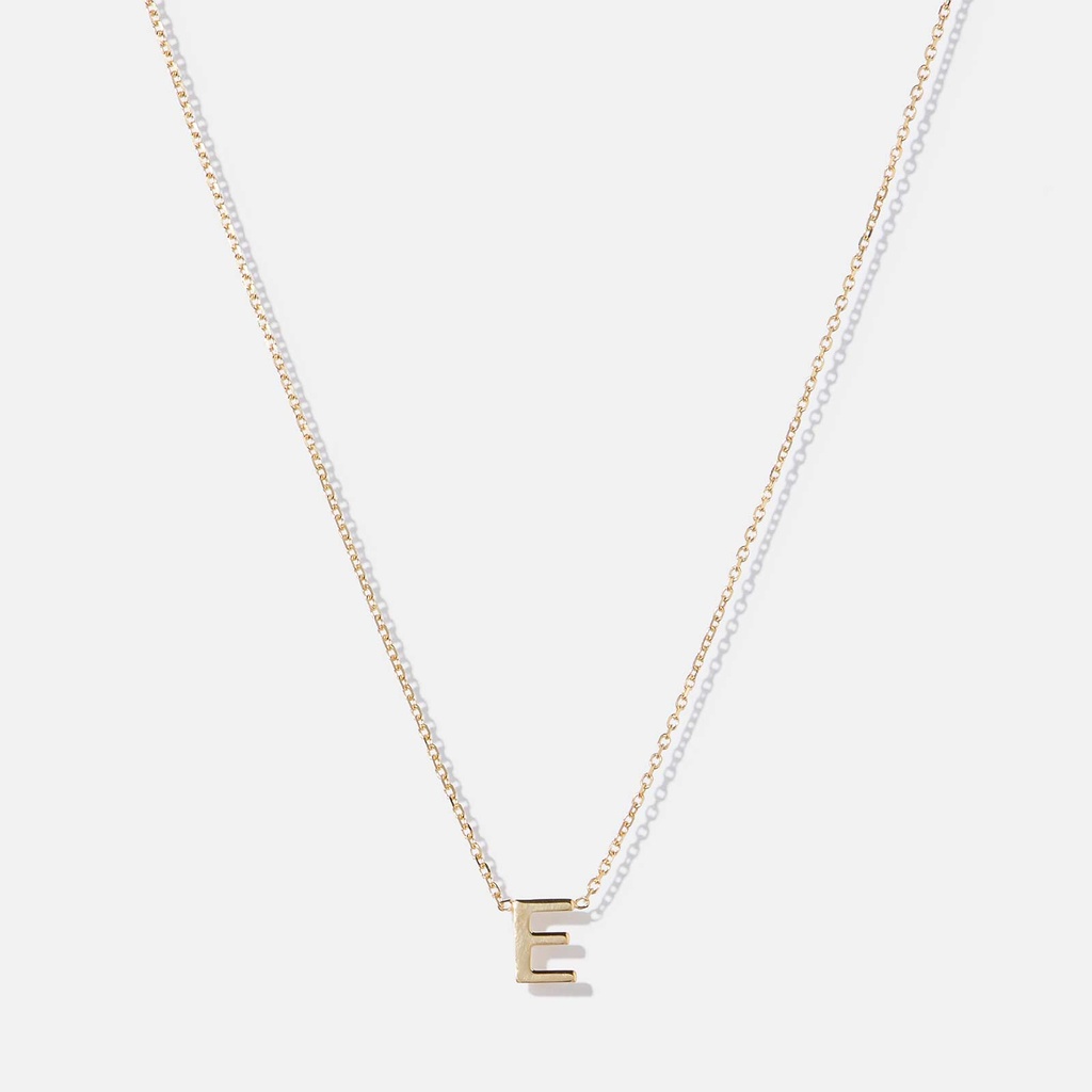 Halsband 9k guld - bokstav E, 43cm