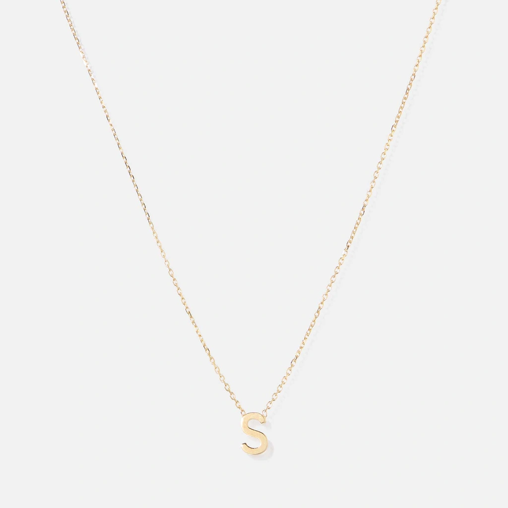 Halsband 9k guld - bokstav S, 43cm