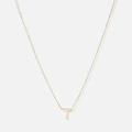 Halsband 9k guld - bokstav T, 43cm