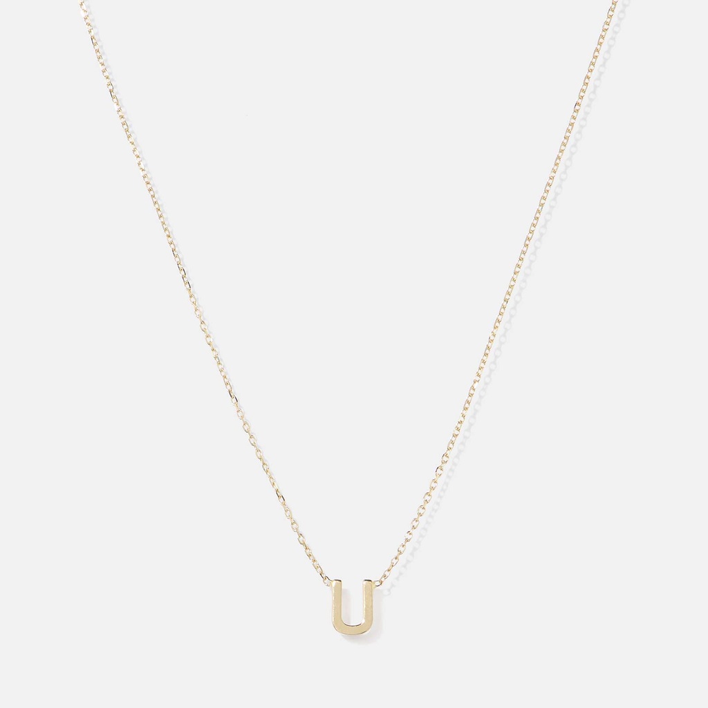 Halsband 9k guld - bokstav U, 43cm