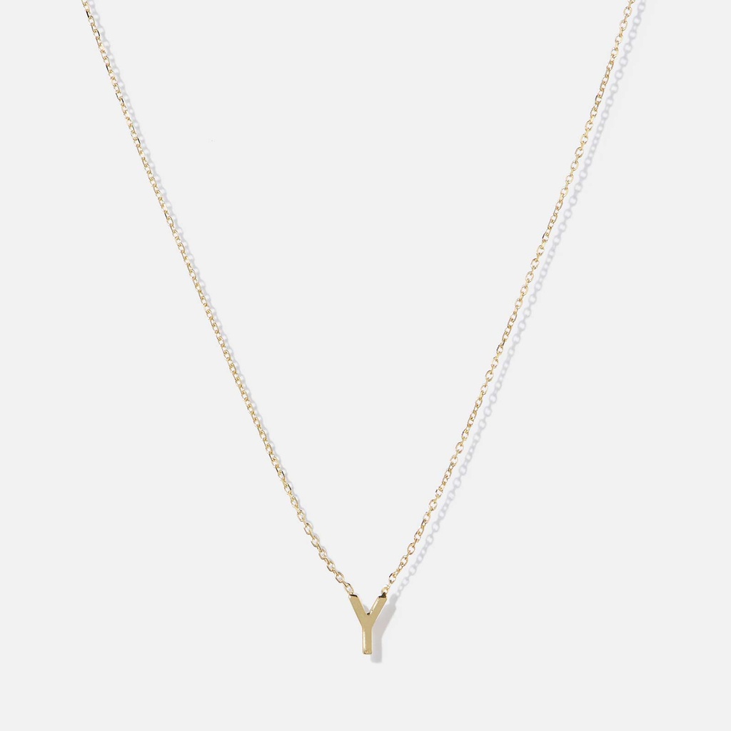 Halsband 9k guld - bokstav Y, 43cm