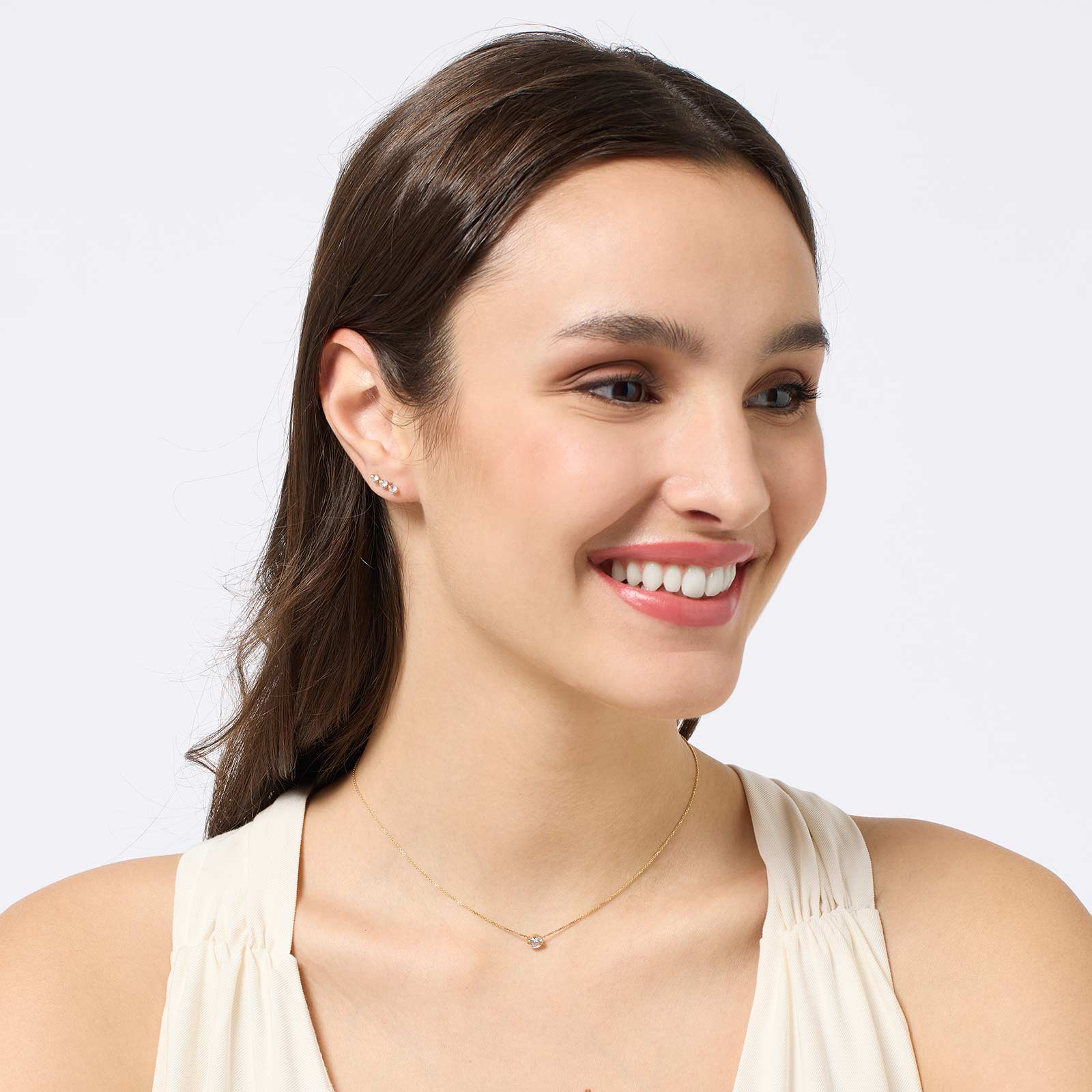 Halsband 18k guld med 5mm Kubisk Zirkonia