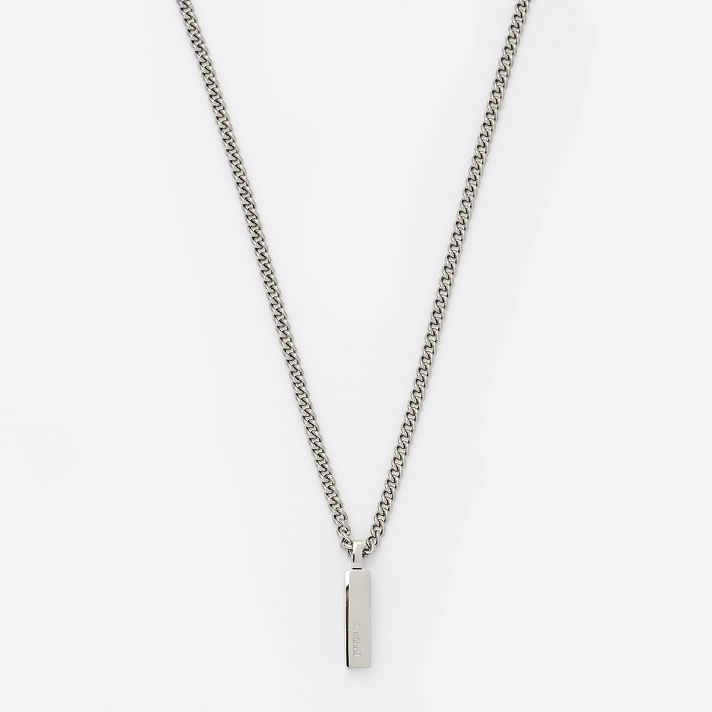 Stålhalsband herr 2mm pansar m bricka 55cm