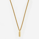Guldpläterat stålhalsband herr 2mm pansar m bricka 55cm