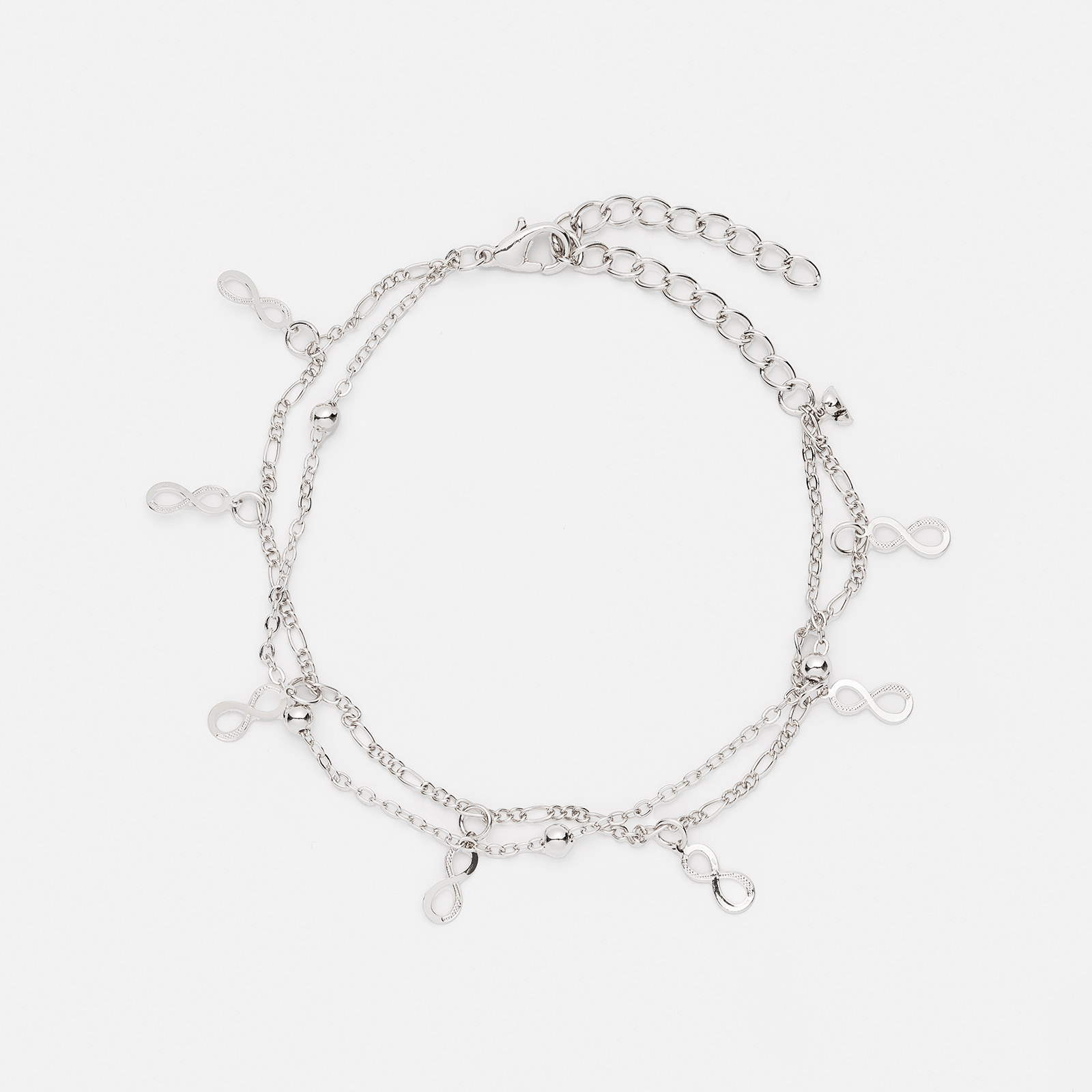 Silverfärgad fotlänk - infinitysymboler, 20+7cm