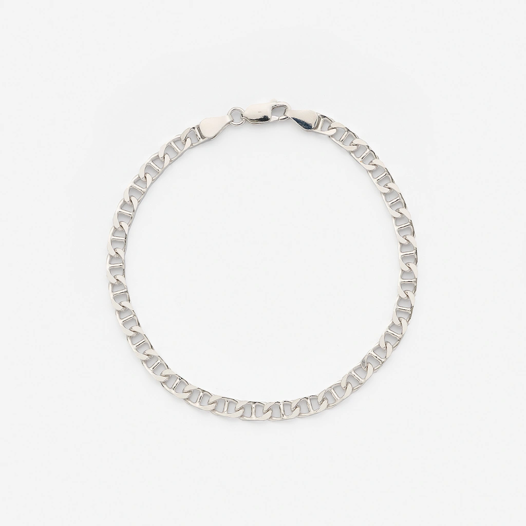 Silverarmband herr, platt ankarkedja, 21cm