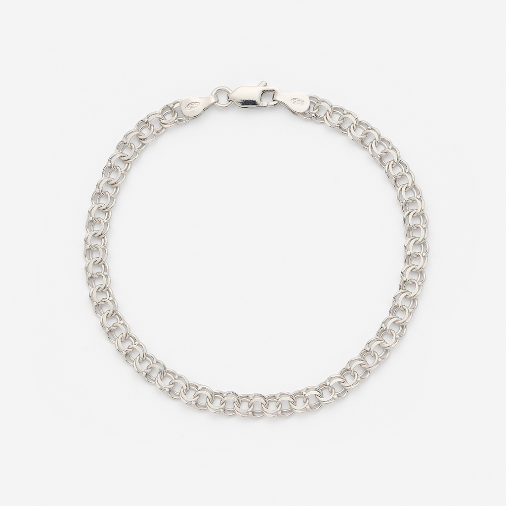 Armband dam i silver, 4,5mm bismarck 18cm