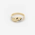 Guldpläterad silverring bicolor - vriden, st. 17,5