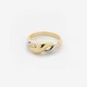 Guldpläterad silverring bicolor - vriden, st. 17