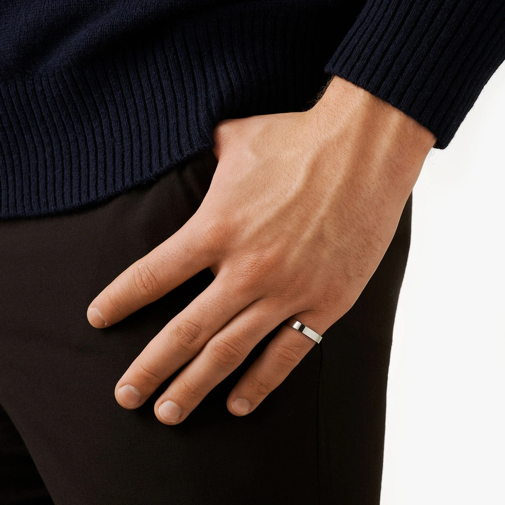 Stålring herr blank, st 64