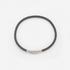 Grått läderarmband med stålspänne, 16cm
