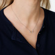 Halsband i silver - dubbelt hjärta, 42+3cm