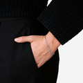 Armband dam i silver, hjärtlänk 19cm