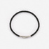 Svart läderarmband med stålspänne, 16cm