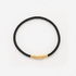 Svart läderarmband med guldpläterat stålspänne, 16cm