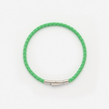Limegrönt läderarmband med stålspänne, 16cm