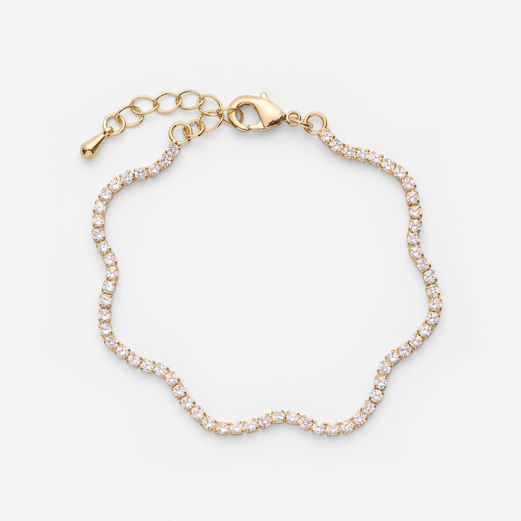 18k guldpläterat armband - vågigt
