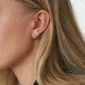 Silverörhängen bicolor - hoops, 13mm