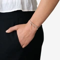 Rhodiumpläterat tennisarmband- hjärta, onesize
