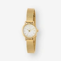 Regal damklocka - meshband guld/vit, 22mm