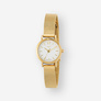 Regal damklocka - meshband guld/vit, 22mm