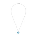 Silverhalsband - hjärtformad blå Kubisk Zirkonia, 45 cm