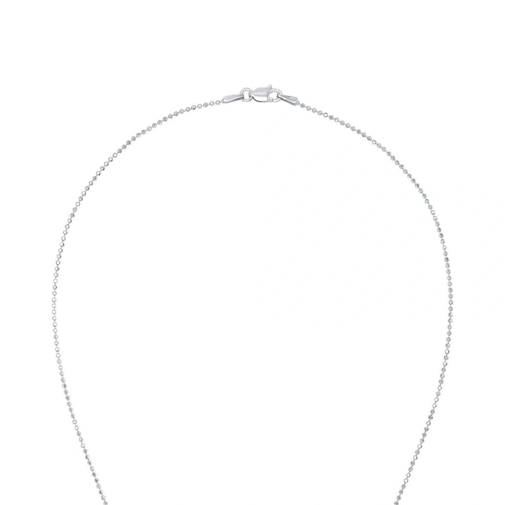 Silverhalsband, hjärtformad blå sten - 45 cm
