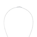 Silverhalsband - hjärtformad blå Kubisk Zirkonia, 45 cm