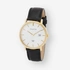 Moretime herrklocka - vit/guld, svart läderband, 40mm