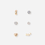6 guldfärgade studs - olika motiv 3