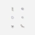6 silverfärgade studs - olika motiv 3