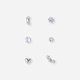 6 silverfärgade studs - olika motiv 3
