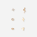 6 guldfärgade studs - olika motiv 5