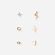 6 guldfärgade studs - olika motiv 5