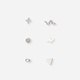6 silverfärgade studs - olika motiv 5