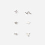 6 silverfärgade studs - olika motiv 5