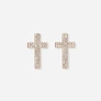 Guldfärgade örhängen - glittriga kors, 37mm