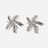Silverfärgade örhängen - assymetriska blommor, 53mm