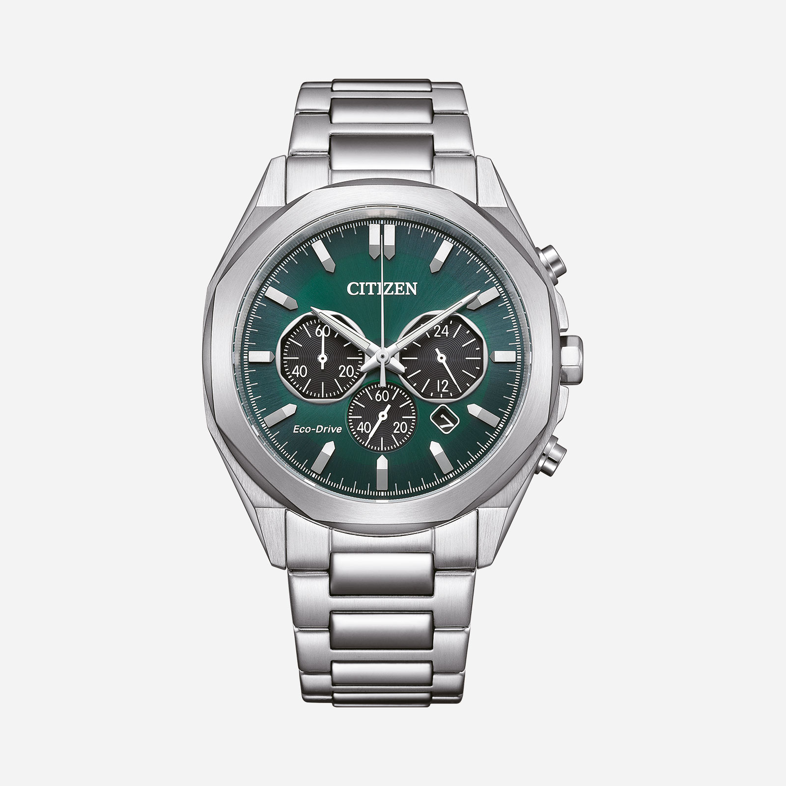 Citizen Eco-Drive Chrono, stål/grön - CA4590-81X