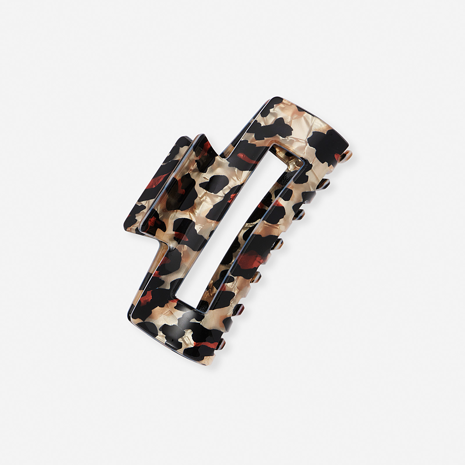Leopardfärgad hårklämma - 8,5cm