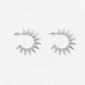 Silverfärgade örhängen - hoops, spikes, 30mm