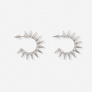 Silverfärgade örhängen - hoops, spikes, 30mm