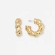 Guldfärgade örhängen - vridna hoops 33mm