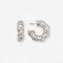 Silverfärgade örhängen - vridna hoops 33mm