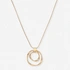 Guldfärgat halsband - vridna ringar, 60+6cm