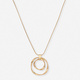 Guldfärgat halsband - vridna ringar, 60+6cm