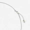 Silverfärgat halsband - vridna ringar, 60+6cm