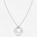 Silverfärgat halsband - vridna ringar, 60+6cm