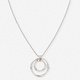 Silverfärgat halsband - vridna ringar, 60+6cm